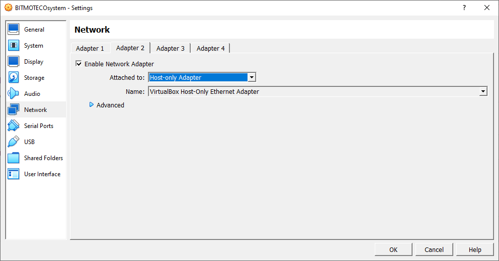 Settings - Network Mode - Bridge