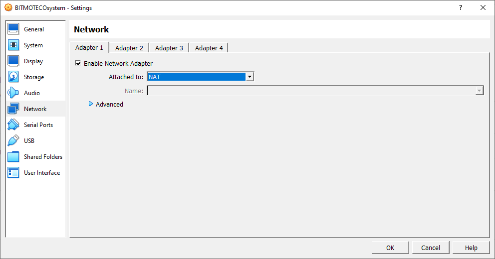 Settings - Network Mode - Bridge